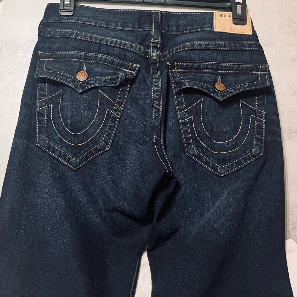 True Religion Billy Bootcut with Flaps Cotton Dark Wash Jeans Sz 30 35”Wx31” - Picture 6 of 12